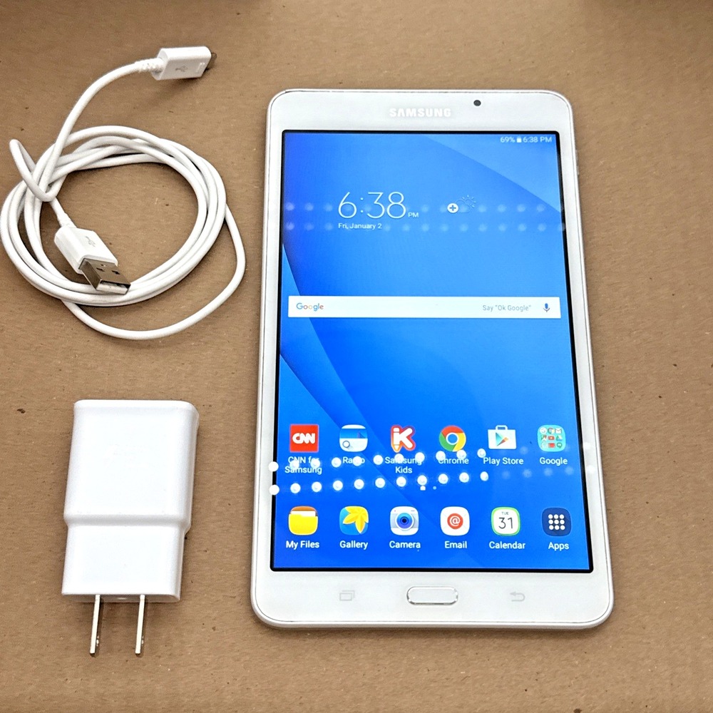 Samsung Galaxy Tab A 7.0 SM-T280 8GB Wi-Fi 7" White Tablet w/SDCard Tested Works